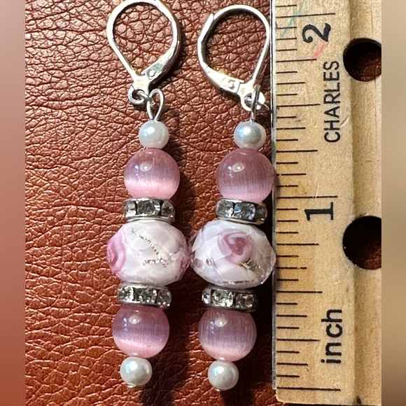 In The Pink Cut Glass Earring - Picture 3 of 3
